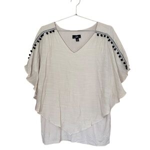 AGB Woman Crepe Overlay Plus Size Top 1X
